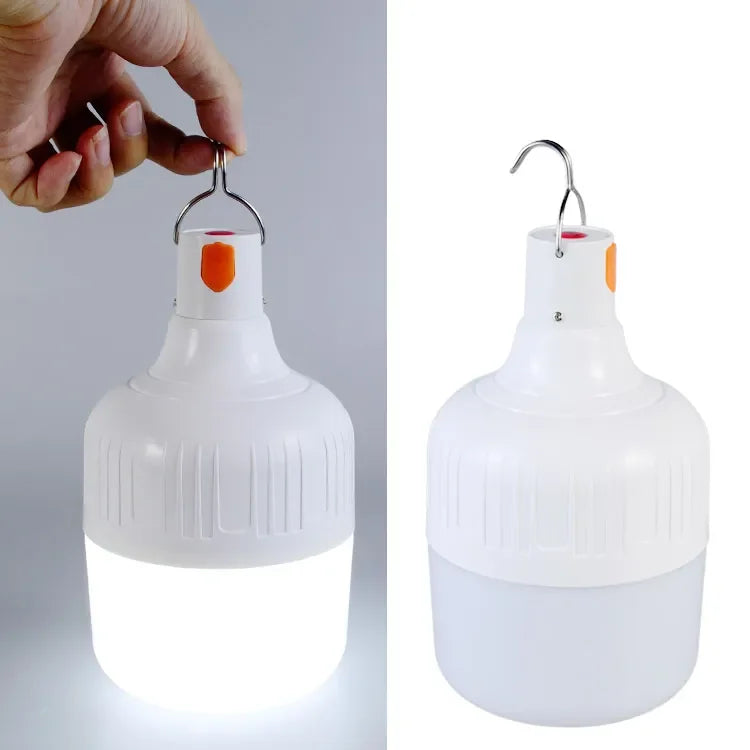 200W 80W 60W High Power LED Camping Light Rechargeable Portable Lanterns Outdoor Emergency BBQ Tent Lighting Lamp Bulb with Hook