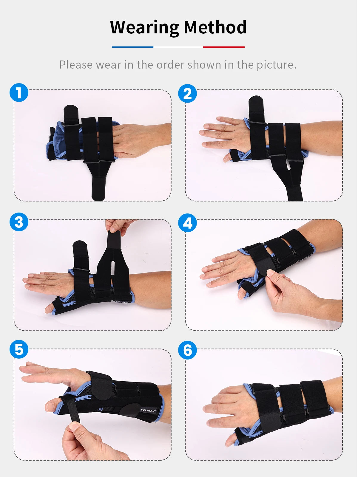 VELPEAU Wrist Brace for Arthritis Pain and Sprain Stable and Breathable Wrist Splint with Thumb Support for Men and Women