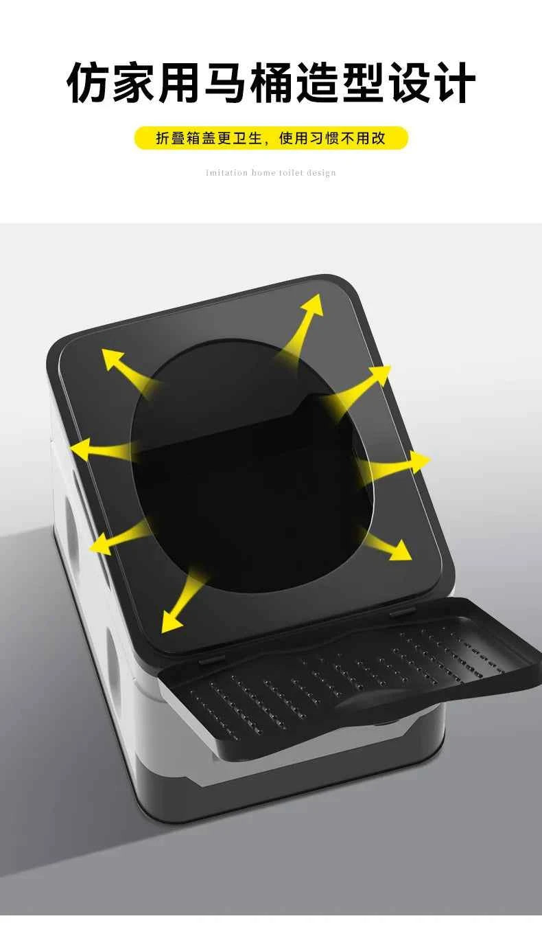Portable Camping Foldable Toilet Collapsible Portable Potty for Camping Road Trips Emergency Car Use