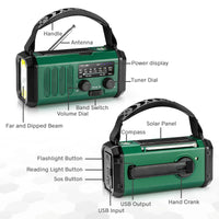 Woopker Emergency Radio 20000mAh XSY-350 FM Radio AM/WB/NOAA Weather Dual USB Rechargeable Solar SOS Alarm Power Bank Flashlight