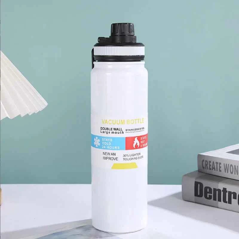 Hydration Flask with  Lid - Stainless Steel, Double Walled & Vacuum Insulated Water Bottle - Camping & Hiking - Leak Proof & BPA