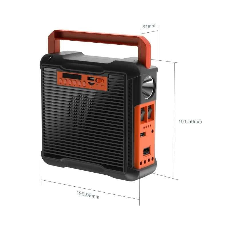 Solar Panel Generator Kit with 3 LED Bulbs Bluetooth Radio Speaker for Outdoor Camping Emergency Power Supply