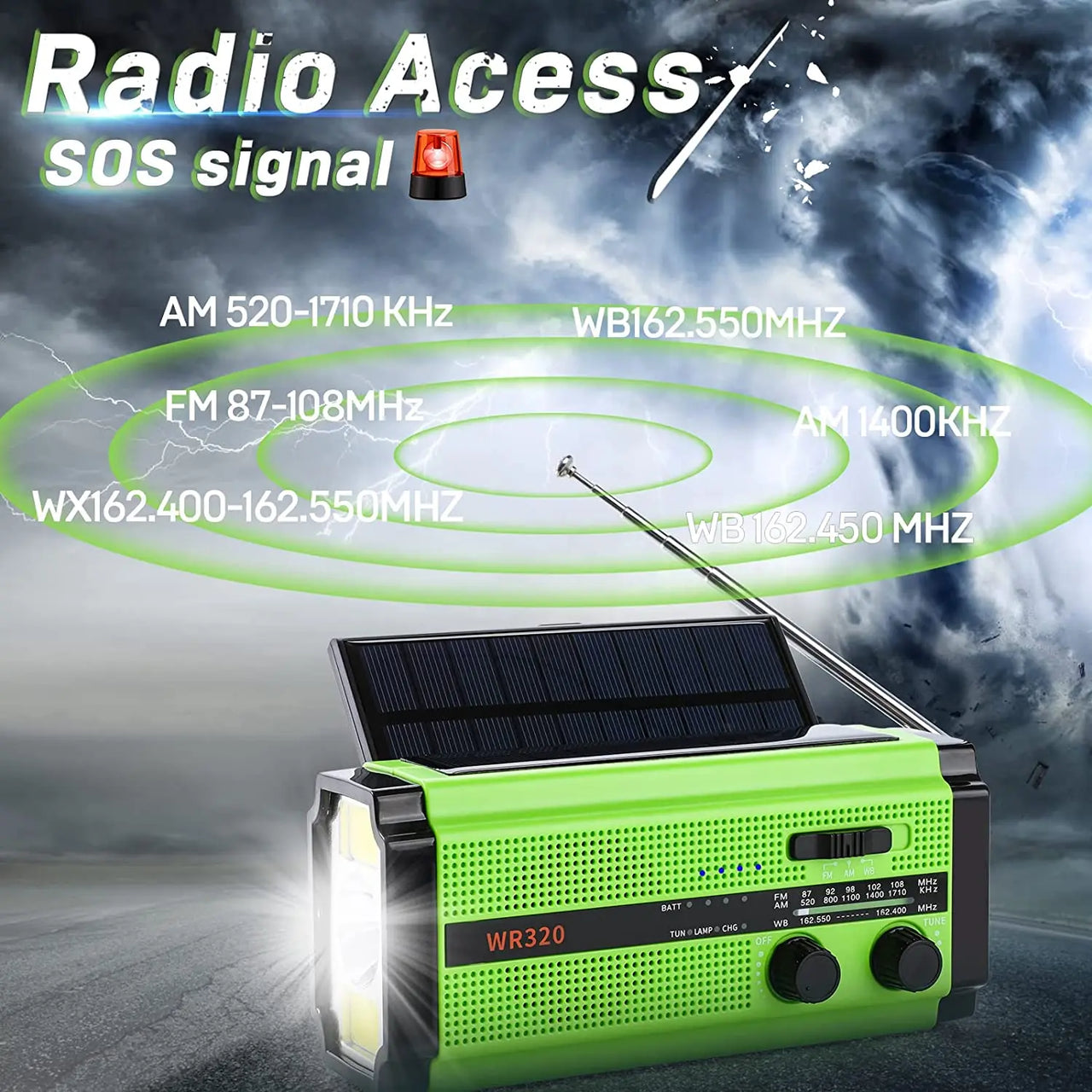 Woopker Emergency Radio 20000mAh XSY-350 FM Radio AM/WB/NOAA Weather Dual USB Rechargeable Solar SOS Alarm Power Bank Flashlight