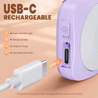 Wsdcam Personal LED Emergency Night Light + Press Tap Fast Alarm Type-C Charging 130dB Safety Self Defense Alarm with Key Chain