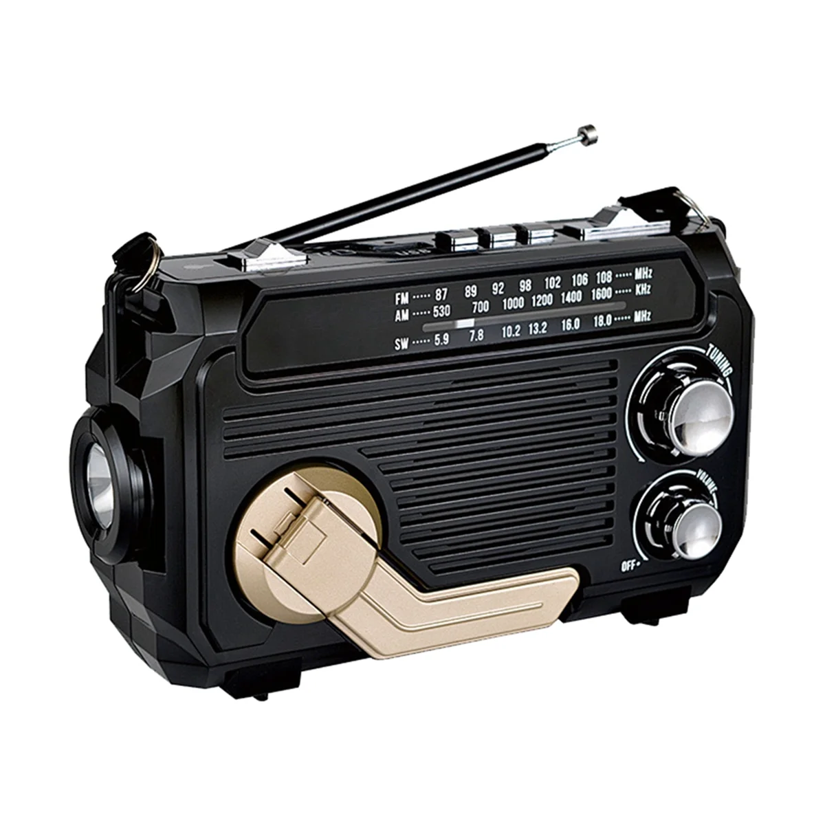 Radio Hand Crank Power Generation Solar Charging Three-Band Bluetooth Card MP3 Multifunction Play Radio - Seeds-or-Survival