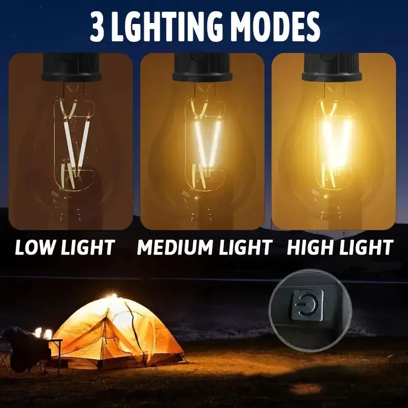 3 Lighting Modes: Low Light, Medium Light, High Light for Solar Charging Decorative Light USB Charging Camping Portable Light Home Hanging Hands-free Suitable for Emergency Lighting