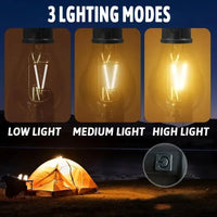 3 Lighting Modes: Low Light, Medium Light, High Light for Solar Charging Decorative Light USB Charging Camping Portable Light Home Hanging Hands-free Suitable for Emergency Lighting