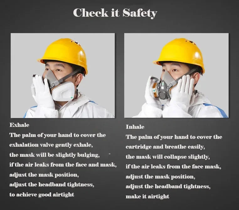 3M 6200 Mask or 9in1 6200 Half Facepiece Gas Mask Respirator With 6001/2091 Filter Fit Painting Spraying Dust Proof