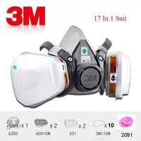 3M 6200 Mask or 9in1 6200 Half Facepiece Gas Mask Respirator With 6001/2091 Filter Fit Painting Spraying Dust Proof