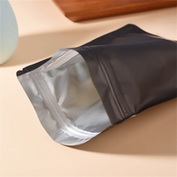 100PCS Matte Black Aluminum Foil Ziplock Packaging Bag DIY Matcha Snack Coffee Sugar Beaf Biscuit Candy Tea Gift Storage Pouches