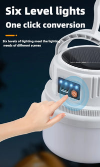 LED Solar Camping Light Solar Bulb Lanterns Rechargeable Portable Waterproof Outdoor Night Flashlight BBQ Hanging Emergency Lamp