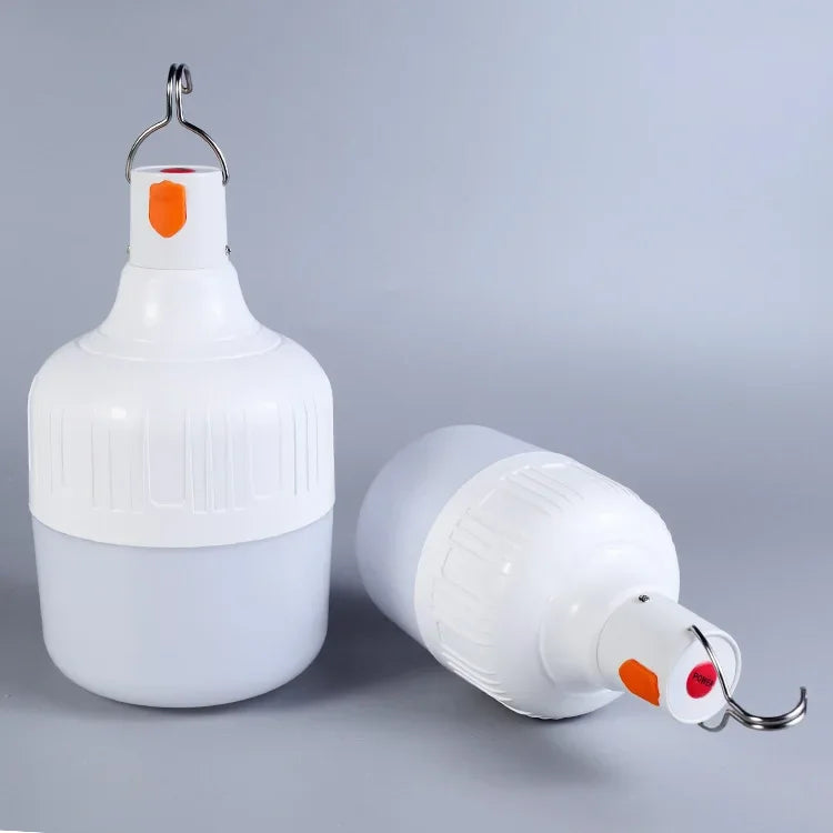 200W 80W 60W High Power LED Camping Light Rechargeable Portable Lanterns Outdoor Emergency BBQ Tent Lighting Lamp Bulb with Hook