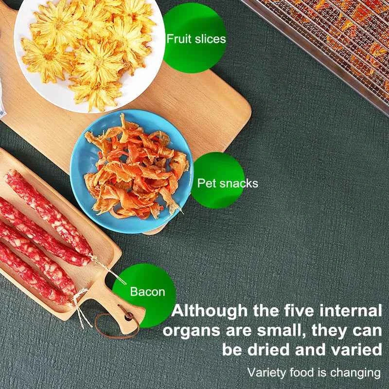 8L Food Dehydrator Portable Household And Commercial Air Dryer Food Machine for Dried Fruit Vegetables Meat Snacks for Pets