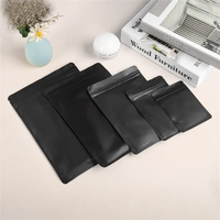 100PCS Matte Black Aluminum Foil Ziplock Packaging Bag DIY Matcha Snack Coffee Sugar Beaf Biscuit Candy Tea Gift Storage Pouches