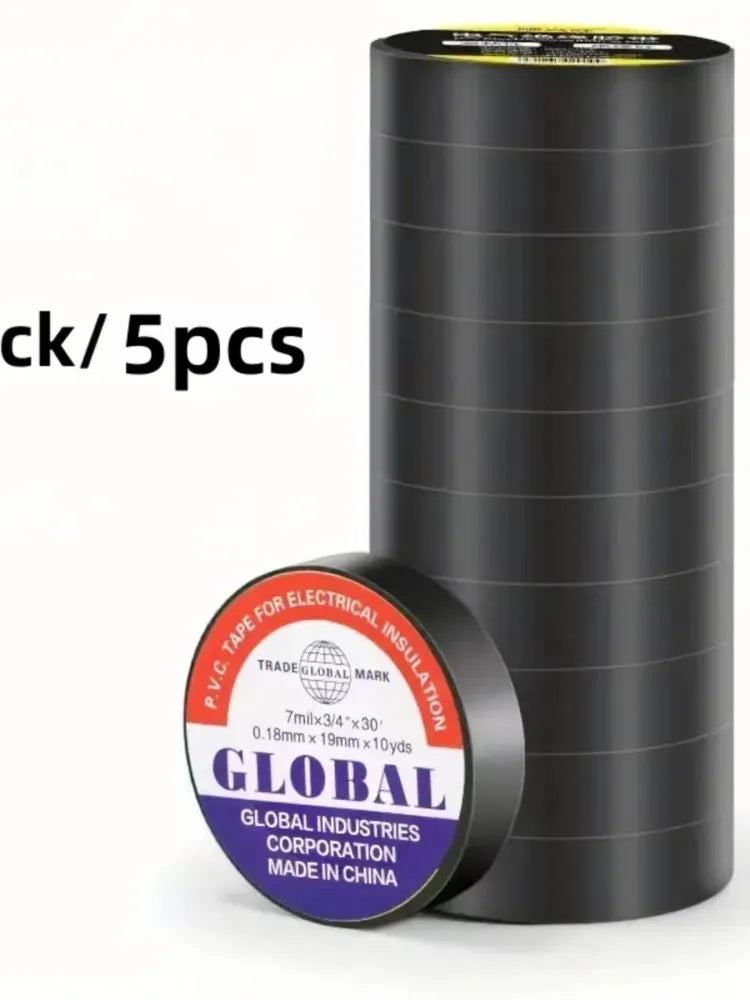 50m Heat-Resistant Black Rubber Electrical Tape - Durable, Flexible Insulating Adhesive for Industrial, Home Appliances & Mechan