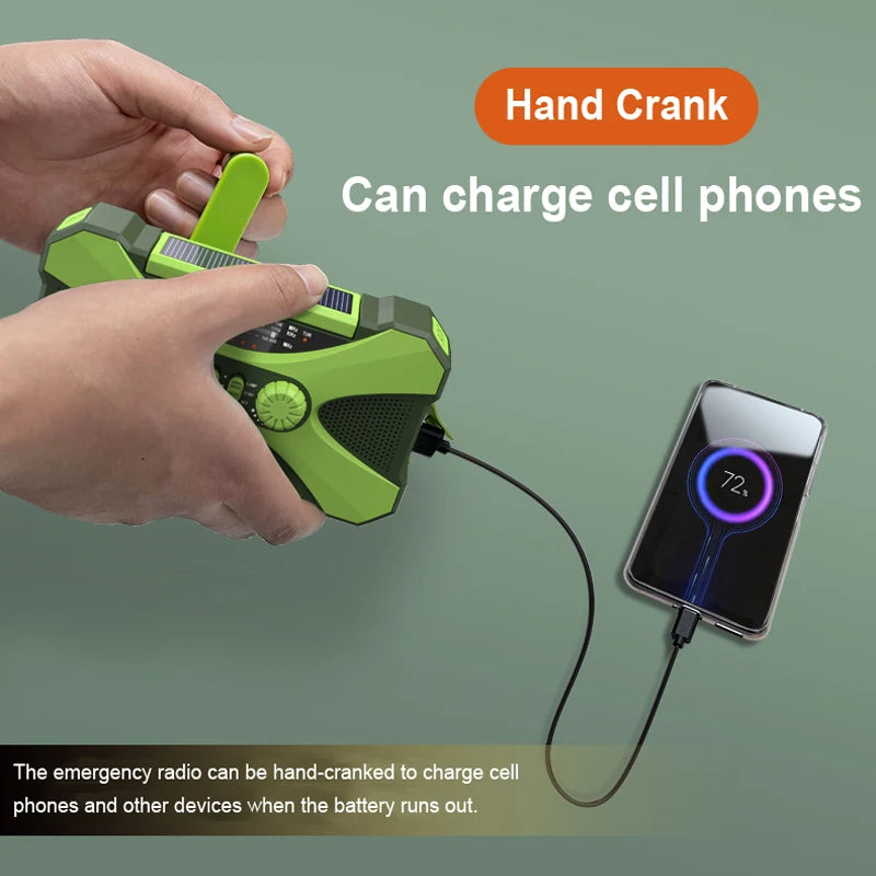 Woopker Emergency Radio 20000mAh XSY-350 FM Radio AM/WB/NOAA Weather Dual USB Rechargeable Solar SOS Alarm Power Bank Flashlight