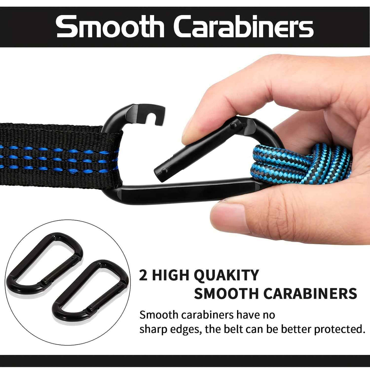 Parachute Hammock With Hammock Strap And Black Carabiner, Camping Survival Travel Outdoor Furniture