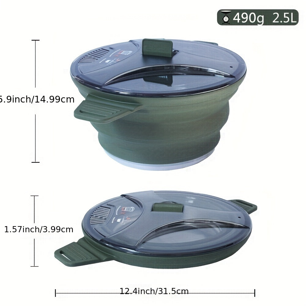 [Camping Collapsible Cook Pot] Collapsible Camping Cook Pot, Portable Cookware for Outdoor Hiking - Seeds-or-Survival