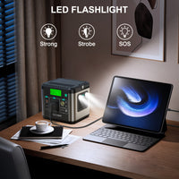 Portable Power Station, SWAREY Power Bank 222 Wh Lithium Batteries, 300W (Peak 600 W) AC Output, 65 W USB-C Port, Solar Power Bank For Camping, Travel, Fishing, Motorhome