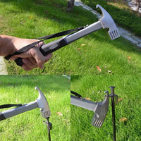 Heavy-Duty Camping Hammer with Tent Stake Remover - Comfort Grip Handle - Secure Carrying Strap - Durable Carbon Steel Head for Outdoor Adventures