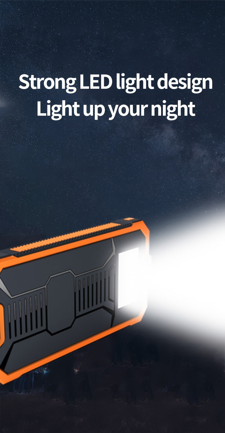 1pc EcoPower 10000mAh Solar Power Bank with LED Light, Dual Output, Portable Charger with Voltage Display, USB & Battery Powered, Universal Compatibility, Rechargeable Lithium Polymer Battery