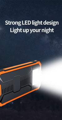 1pc EcoPower 10000mAh Solar Power Bank with LED Light, Dual Output, Portable Charger with Voltage Display, USB & Battery Powered, Universal Compatibility, Rechargeable Lithium Polymer Battery