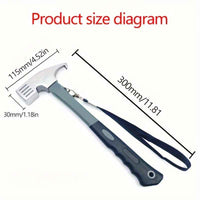 Heavy-Duty Camping Hammer with Tent Stake Remover - Comfort Grip Handle - Secure Carrying Strap - Durable Carbon Steel Head for Outdoor Adventures