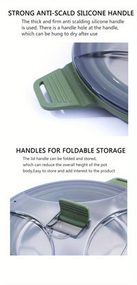 [Camping Collapsible Cook Pot] Collapsible Camping Cook Pot, Portable Cookware for Outdoor Hiking - Seeds-or-Survival
