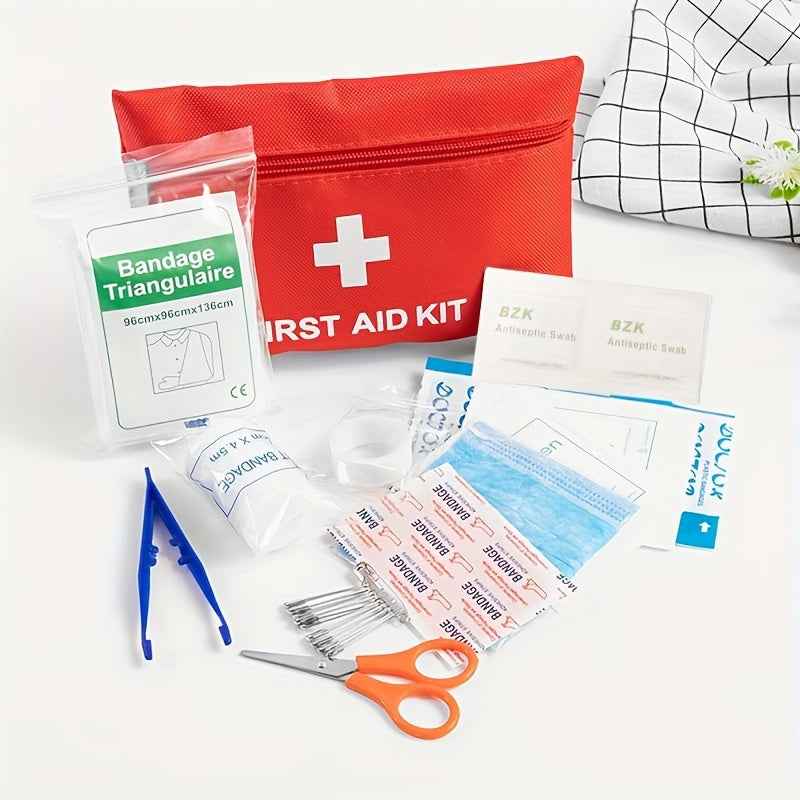 27pcs/173pcs Multi-purpose Small/Large First Aid Kit: Portable Bag For Outdoor Hunting, Hiking, Camping And More - Including Emergency Supplies! Included Accessories