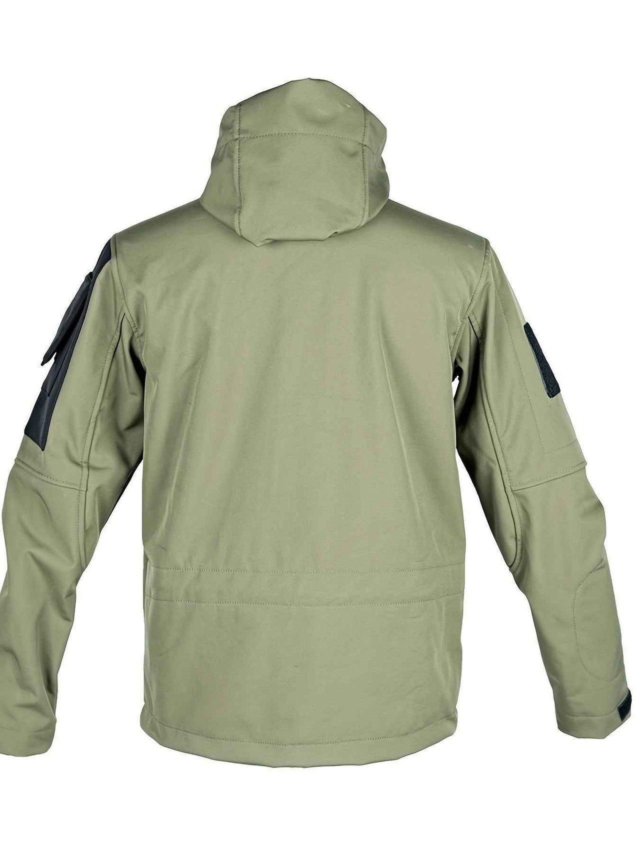 Chic Color Block Men's Windproof Long Sleeve Hooded Zip Up Jacket With Multi-pocket, Men's Outdoor Tactical Outwear For Fall Winter Hiking Camping Fishing