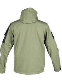 Chic Color Block Men's Windproof Long Sleeve Hooded Zip Up Jacket With Multi-pocket, Men's Outdoor Tactical Outwear For Fall Winter Hiking Camping Fishing