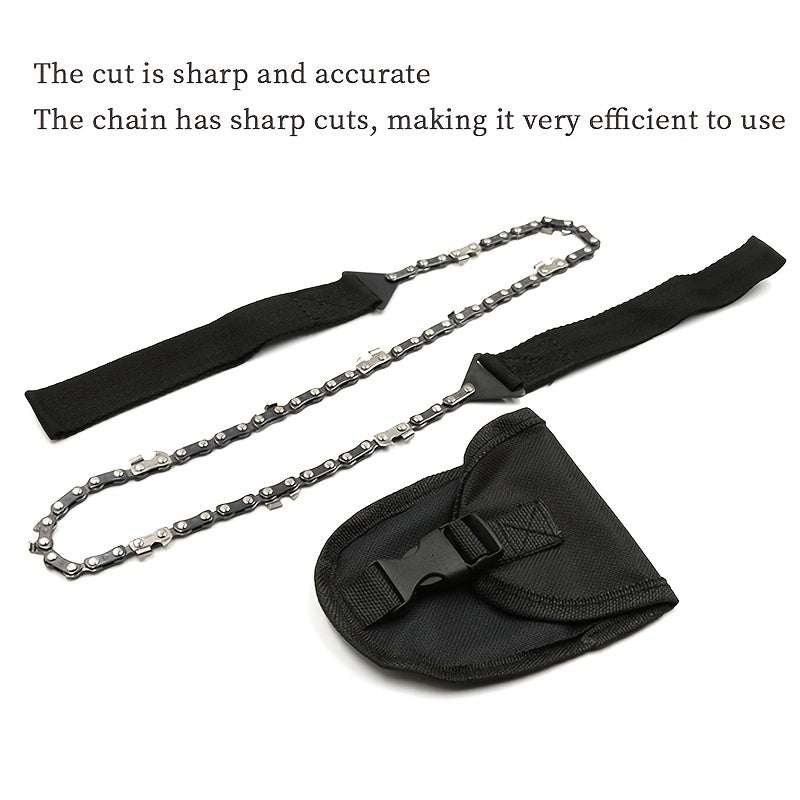 The Ultimate Pocket Chain Saw: Portable, Non-Slip Handle & Sharp Teeth Blades for Garden, Wood Cutting, Hiking & Camping!