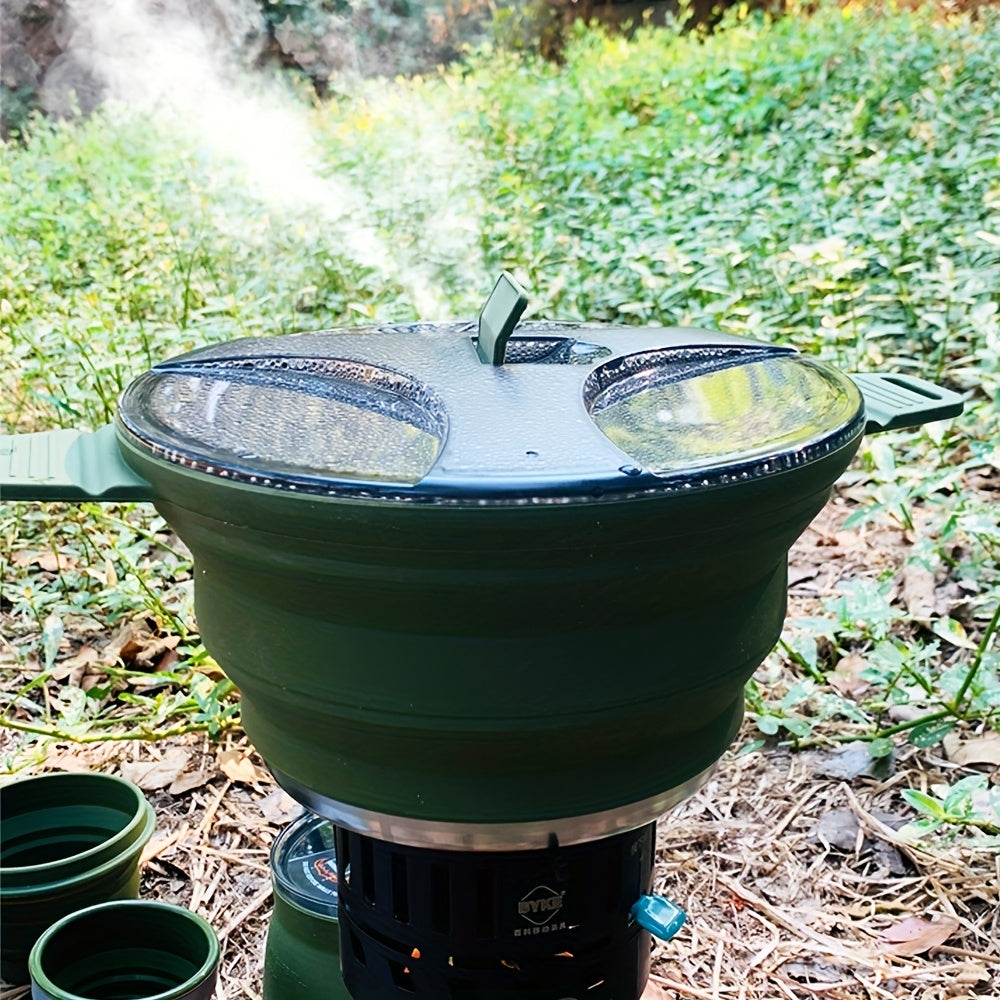 [Camping Collapsible Cook Pot] Collapsible Camping Cook Pot, Portable Cookware for Outdoor Hiking - Seeds-or-Survival