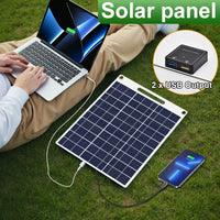 1pc Solar Panel with USB Port - Solar-Powered Charger, Lightweight & Portable Solar Power Bank for Camping, Hiking, Travel