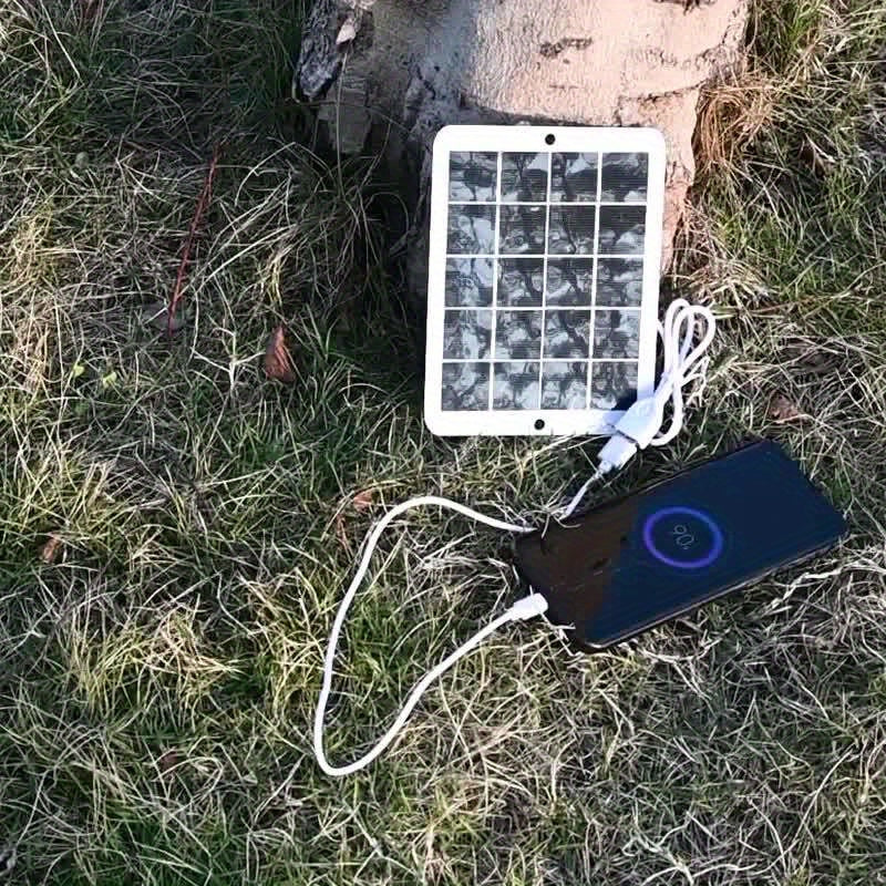 1pc Solar Panel with USB Port - Solar-Powered Charger, Lightweight & Portable Solar Power Bank for Camping, Hiking, Travel