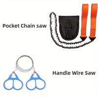The Ultimate Pocket Chain Saw: Portable, Non-Slip Handle & Sharp Teeth Blades for Garden, Wood Cutting, Hiking & Camping!