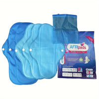 6pcs Reusable Sanitary Napkins Set - Ultra-Absorbent, Leak-Proof, and Misplacement-Proof Feminine Hygiene Products with Wings for Large Flow - Includes 1pc Storage Bag and Unscented Design for Comfortable and Convenient Menst