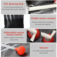 20L Portable Camping Shower Bag With Removable Hose & On-off Switchable Shower Head, Perfect For Outdoor Camping & Traveling