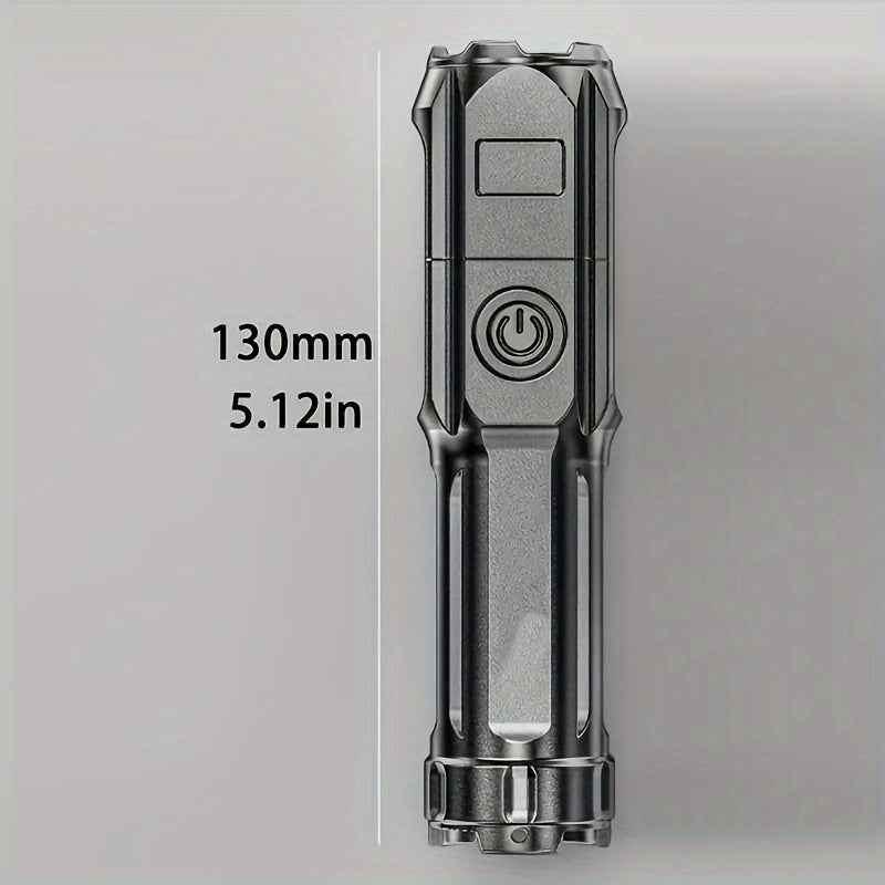1pc Portable Zoom Flashlight - Powerful Outdoor Lighting for Household and Camping Use