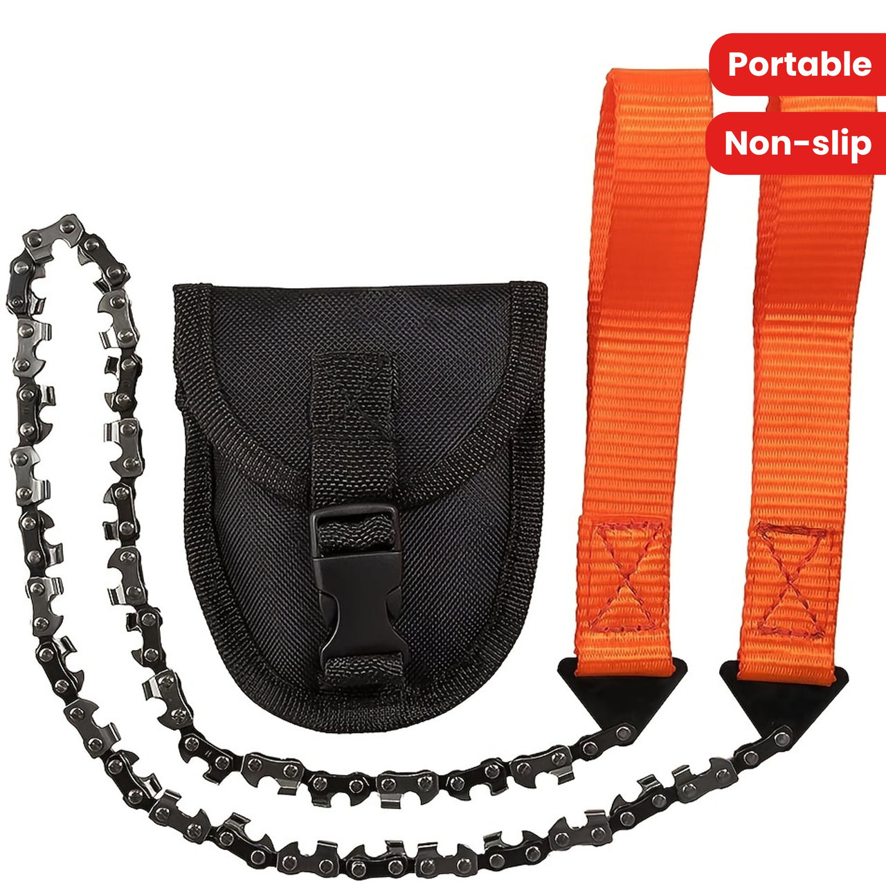 The Ultimate Pocket Chain Saw: Portable, Non-Slip Handle & Sharp Teeth Blades for Garden, Wood Cutting, Hiking & Camping!