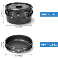 15pcs Camping Cookware Set - Non-Stick Aluminum Alloy, Includes Kettle, Frying Pan, Plates & Utensils for Outdoor Adventures