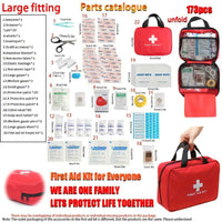 27pcs/173pcs Multi-purpose Small/Large First Aid Kit: Portable Bag For Outdoor Hunting, Hiking, Camping And More - Including Emergency Supplies! Included Accessories