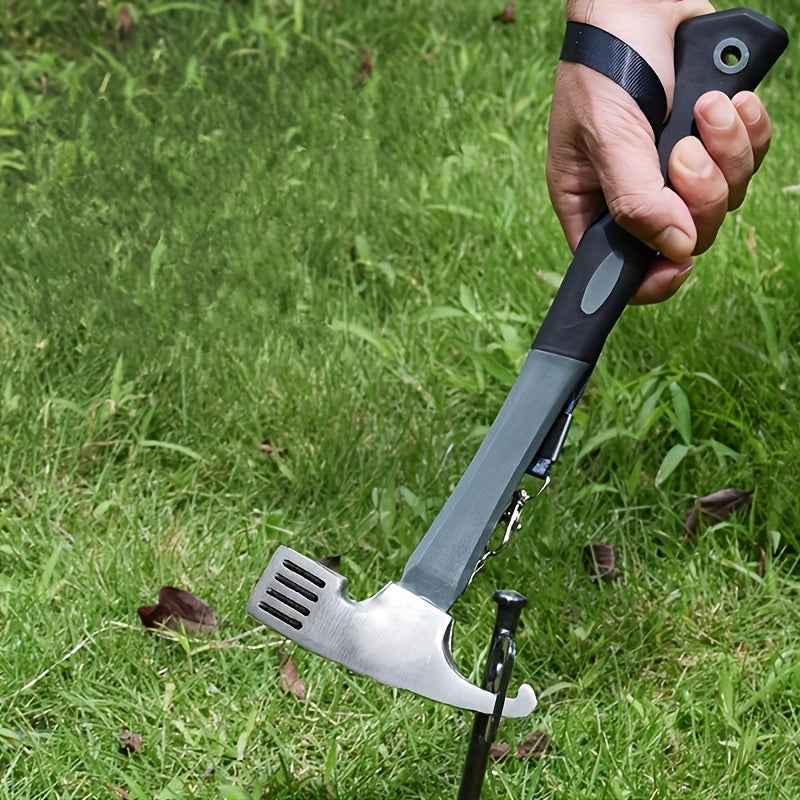 Heavy-Duty Camping Hammer with Tent Stake Remover - Comfort Grip Handle - Secure Carrying Strap - Durable Carbon Steel Head for Outdoor Adventures