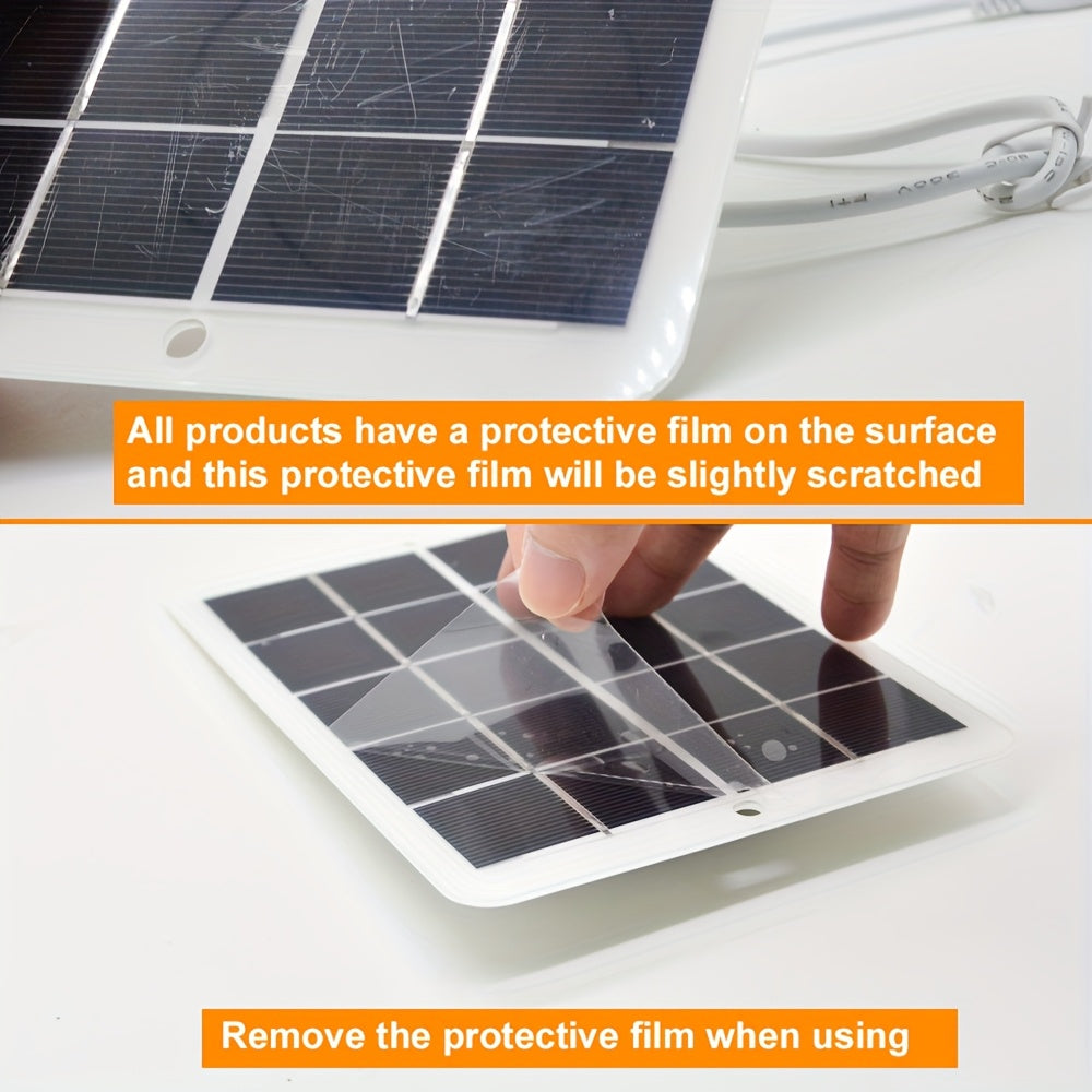 1pc Solar Panel with USB Port - Solar-Powered Charger, Lightweight & Portable Solar Power Bank for Camping, Hiking, Travel