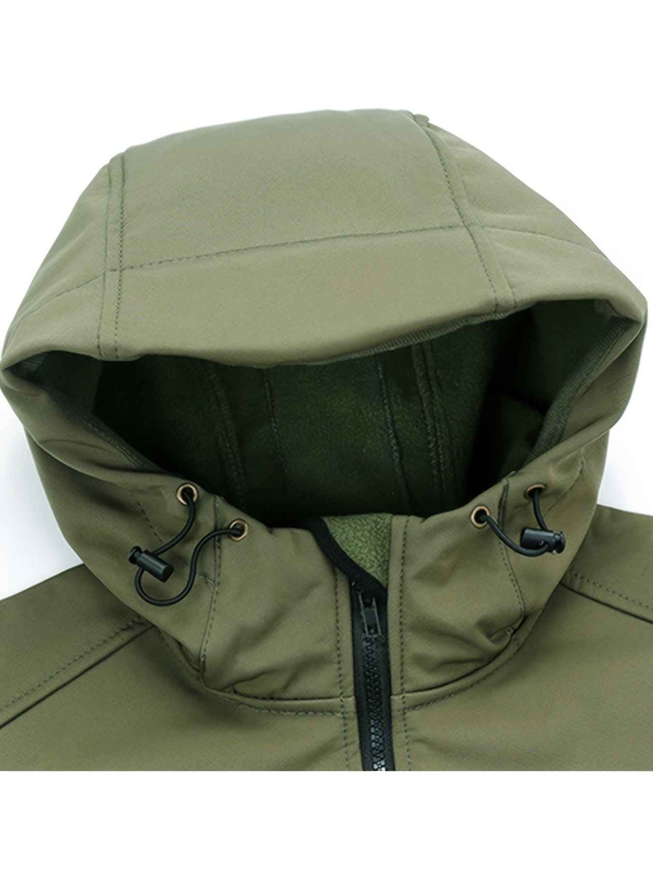 Chic Color Block Men's Windproof Long Sleeve Hooded Zip Up Jacket With Multi-pocket, Men's Outdoor Tactical Outwear For Fall Winter Hiking Camping Fishing