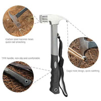 Heavy-Duty Camping Hammer with Tent Stake Remover - Comfort Grip Handle - Secure Carrying Strap - Durable Carbon Steel Head for Outdoor Adventures