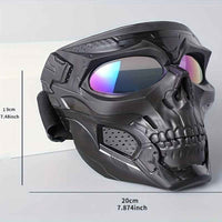 Skull Mask Full Face Protective Goggles - Windproof, Tactical Outdoor Cycling & Motorcycle Riding Eyewear With Drawstring Closure For Adults