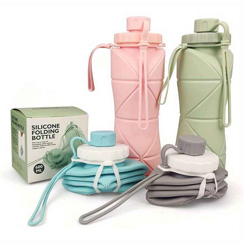 Foldable Silicone Water Bottle - Portable, Leak-Proof, Reusable For Travel, Gym, Camping, Hiking