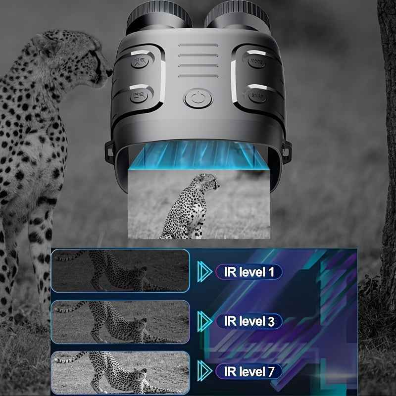 1pc R18 Infrared Night Vision Goggles, 1080p 7-Adjustment Night Vision Binoculars With 10x Digital Zoom, Small And Portable, Can Be Used For Travel And Camping, Etc., With Built-In Battery