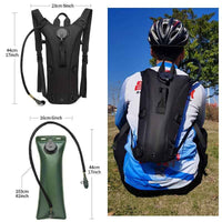 WUIING 3L Hydration Pack Backpack - Tactical Water Bag with Adjustable Straps, Large Capacity for Hiking, Biking, Running & Climbing, Black, Hiking Backpack